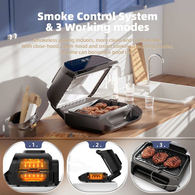 Home Smart 10l 7 em 1 Fritador sem óleo Janela de observação Power XL Air Flyer Friter Grill