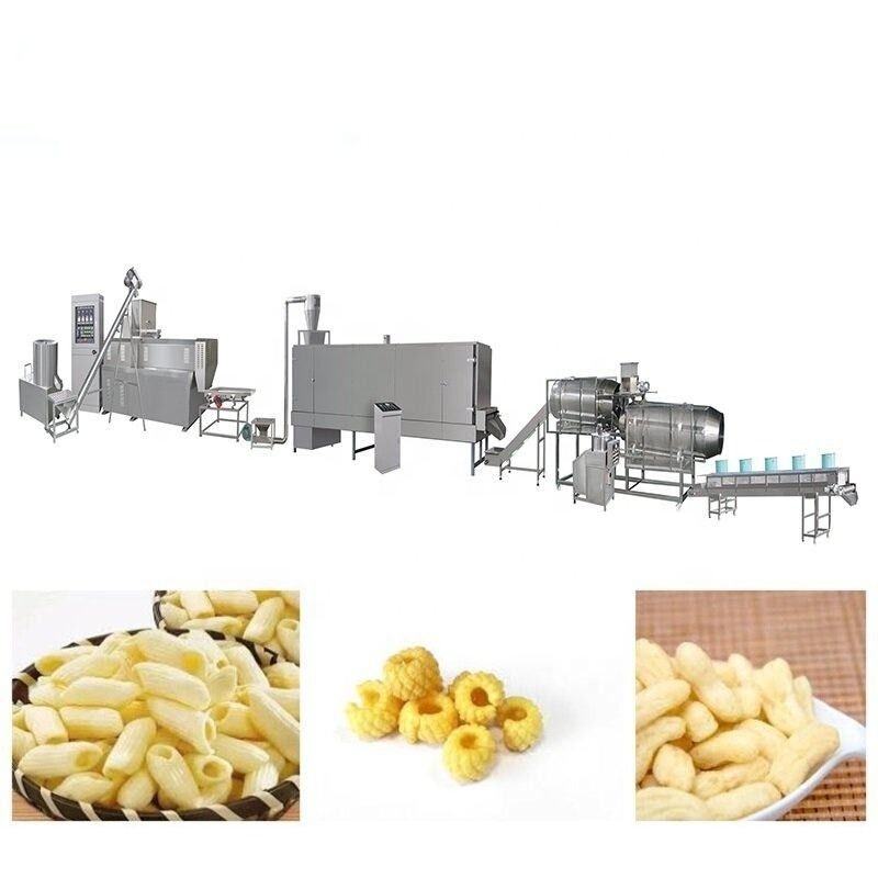 Máquina de produção automática de lanches Extrusora controlada por PLC 120KW Potência 5000 KG Peso