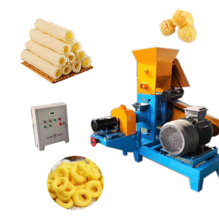 Operação sem esforço Máquina de extrusão de pó de milho Mini Pequena máquina de fazer lanches com motor
