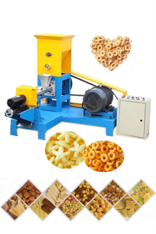 Operação sem esforço Máquina de extrusão de pó de milho Mini Pequena máquina de fazer lanches com motor