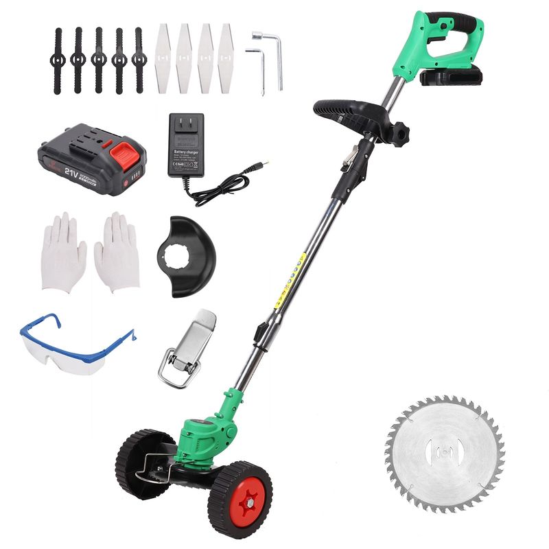 Cortador de relva sem fio com bateria motor 173CC Motor 1200W Alturas de corte ajustáveis
