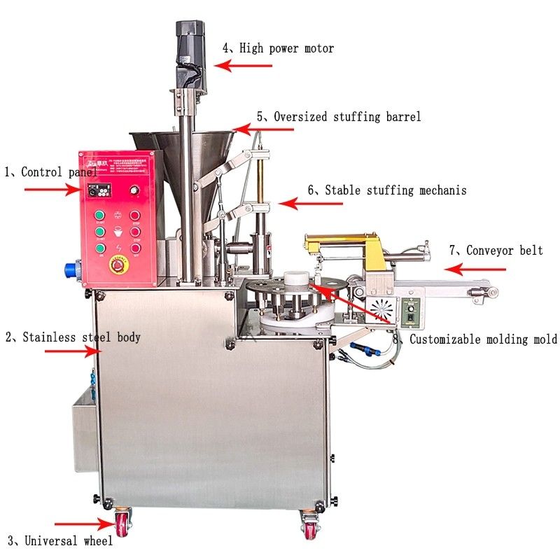 Máquina Samai de tela sensível ao toque comercial Máquina semi-automática de fabricação de somas escuras Máquina shuimai de pele redonda