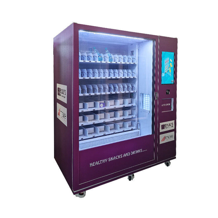 Máquina automática de venda de bebidas frias com espiral e empurrão direto.