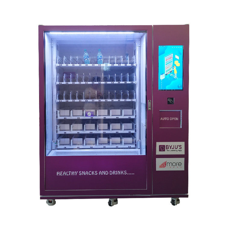 Máquina automática de venda de bebidas frias com espiral e empurrão direto.