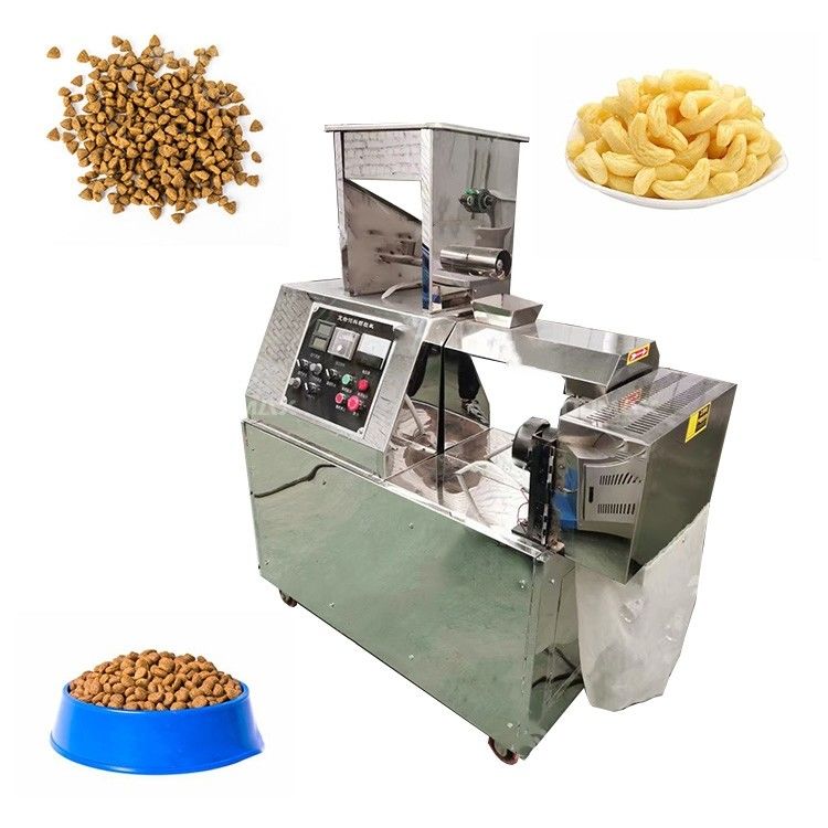 5.5kw Snack Bar Twin Screw Extruder Chips de milho pufadas Snacks Máquina de fazer comida