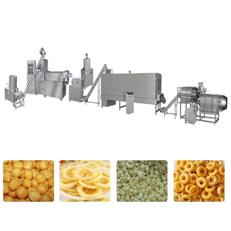 Linha de produção de snacks totalmente automática Máquina de fazer snacks elétricos para processamento de alimentos consistente