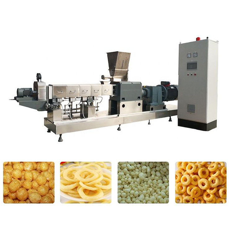 Linha de produção de snacks totalmente automática Máquina de fazer snacks elétricos para processamento de alimentos consistente
